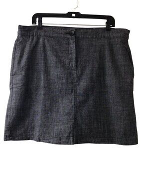 Karen Scott Skort Women’s 16 Gray Denim Style Mini Skirt With Built In Shorts